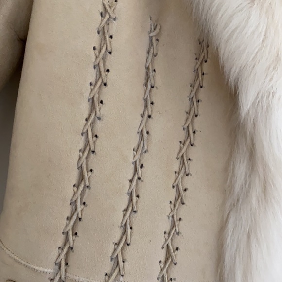 Alexander McQueen collectors fitted shearling, criss cross stitch Circa 2005 - Picture 2 of 16